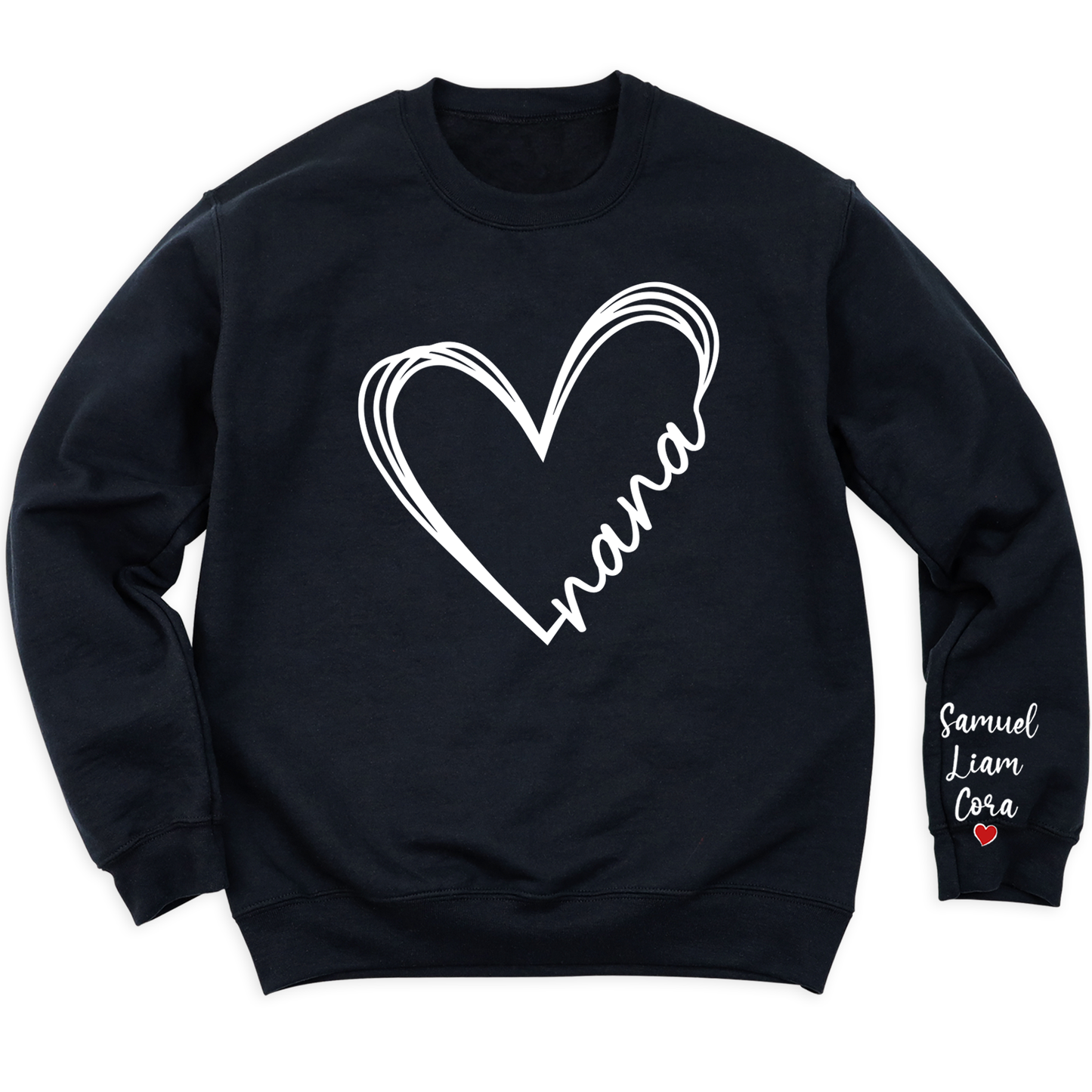 Love Nana Heart Shirt with Kid's Name