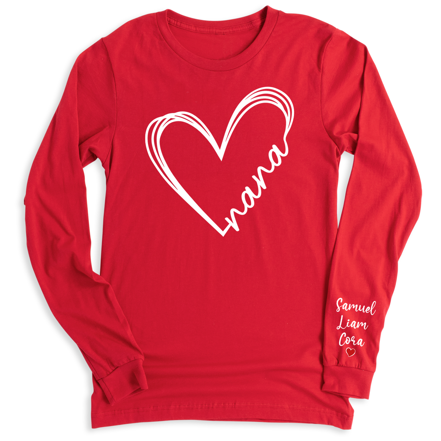 Love Nana Heart Shirt with Kid's Name