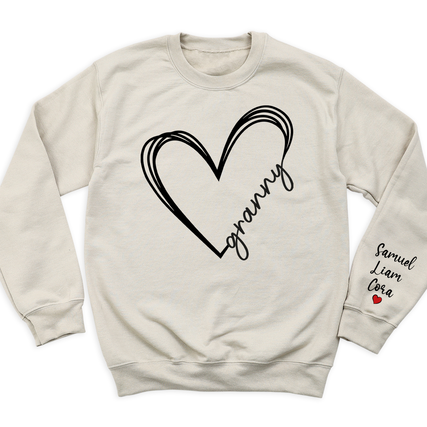 Love Granny Heart Shirt with Kid's Name