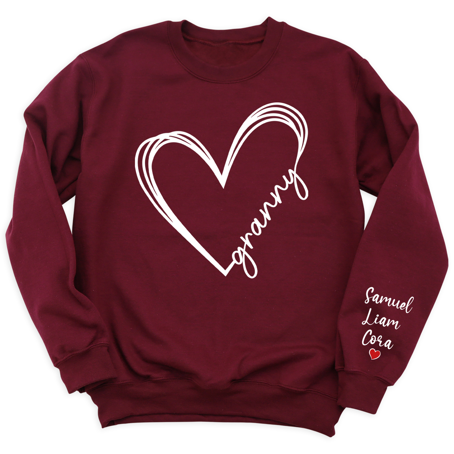 Love Granny Heart Shirt with Kid's Name