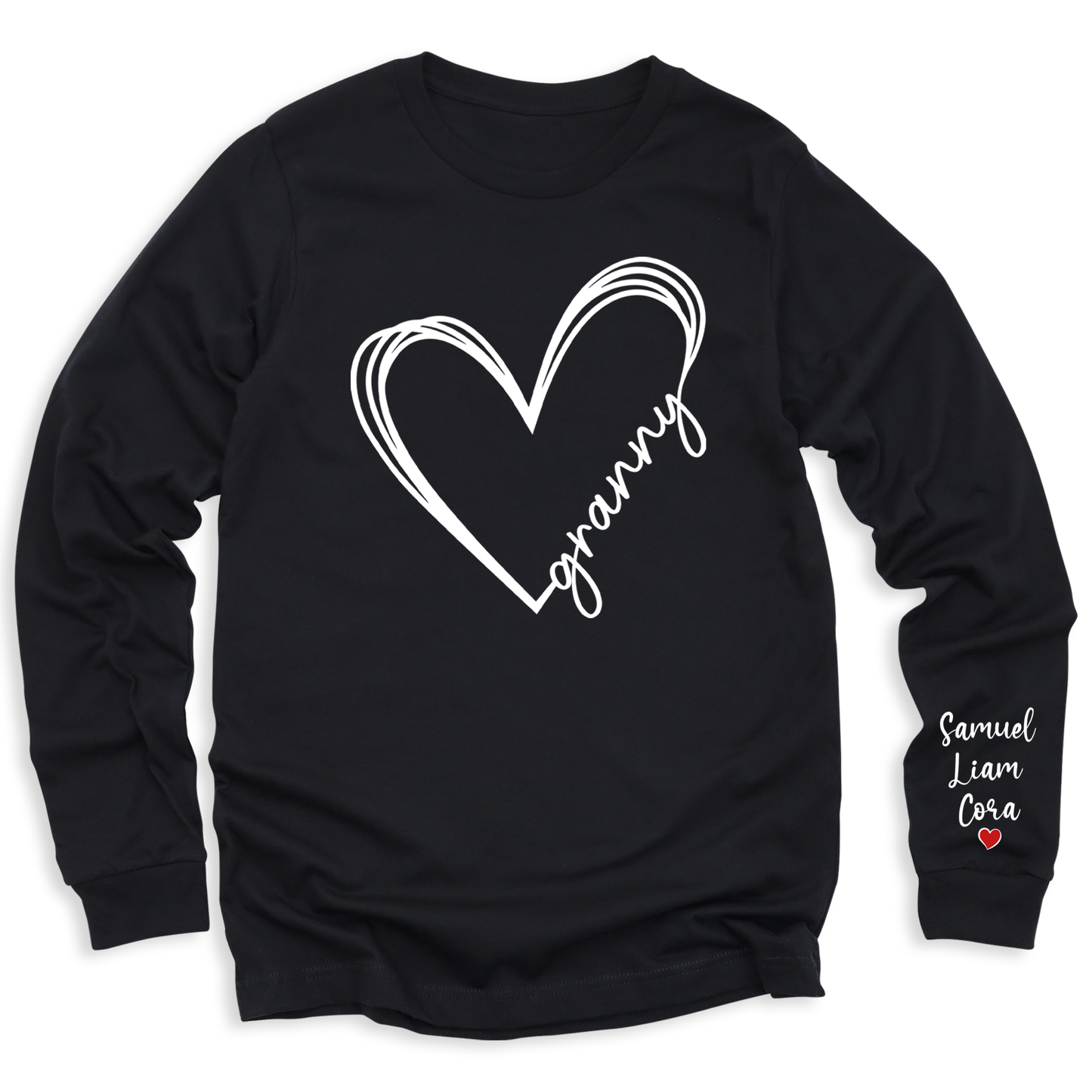 Love Granny Heart Shirt with Kid's Name