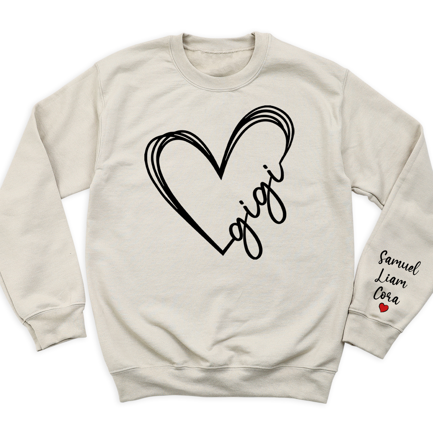 Love Gigi  Heart Shirt with Kid's Name