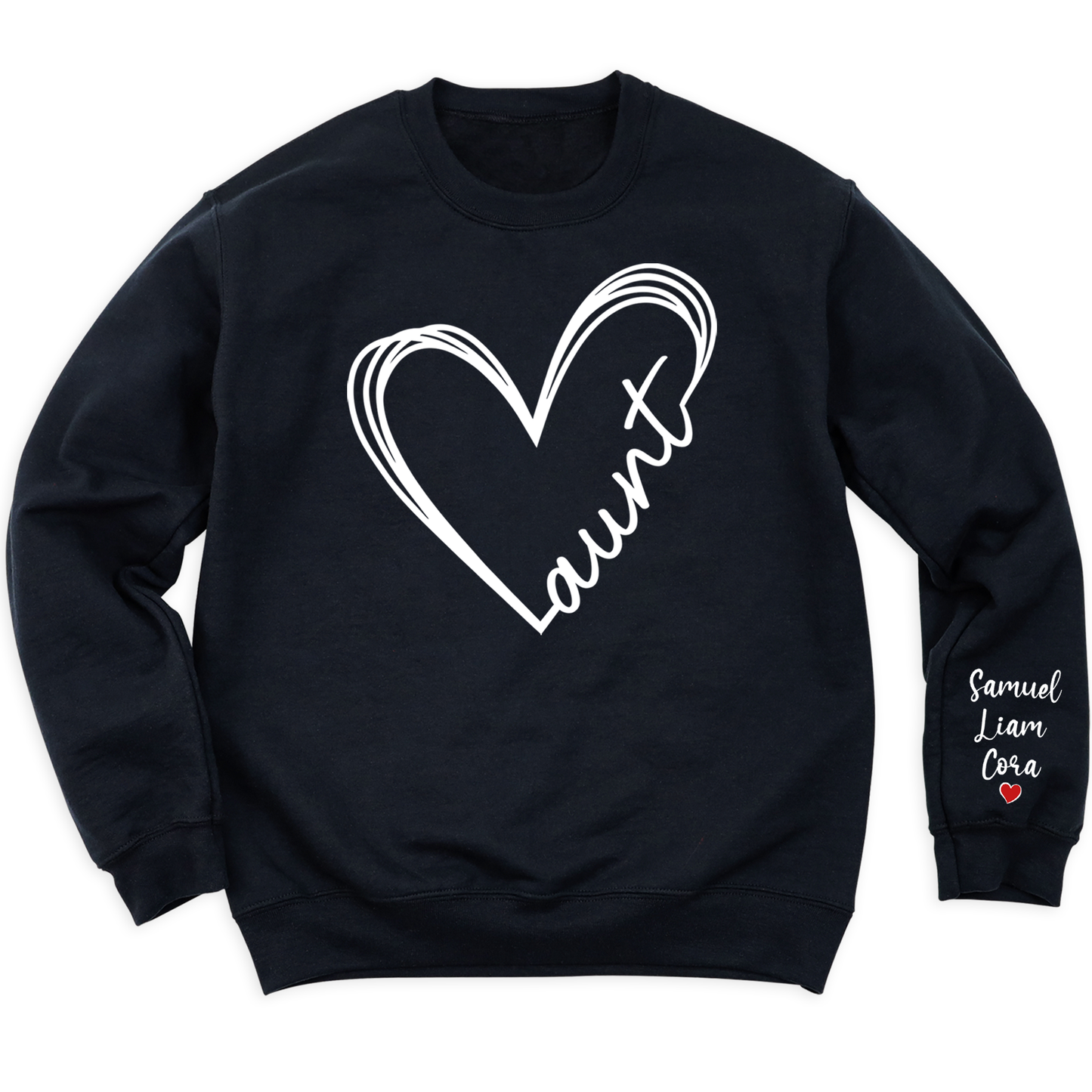 Love Aunt Heart Shirt with Kid's Name