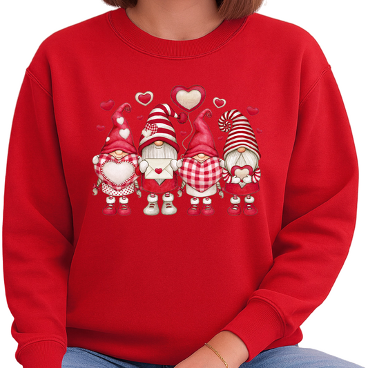 Valentine Gnome Sweatshirt Red Heart Love Cute Gnomes Sweater