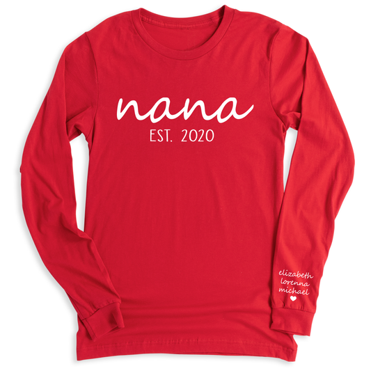 Custom Nana Est  Shirt with Kid's Names