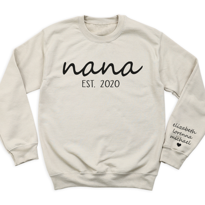 Custom Nana Est  Shirt with Kid's Names