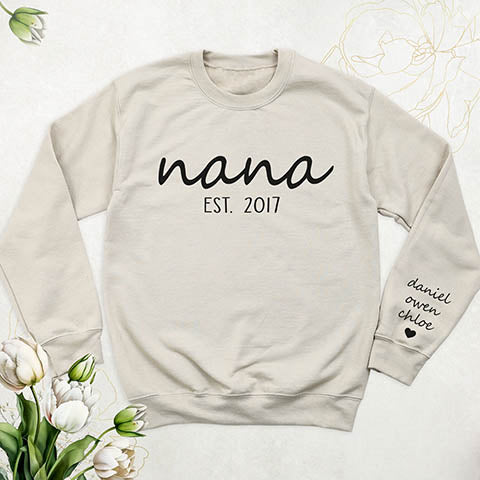 Nana T-Shirts | Please Specify CUSTOM TEXT on the arm