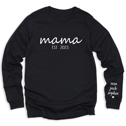 Mama Est Since T-Shirt with Kid's Names