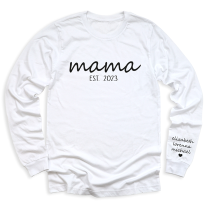 Mama Est Since T-Shirt with Kid's Names