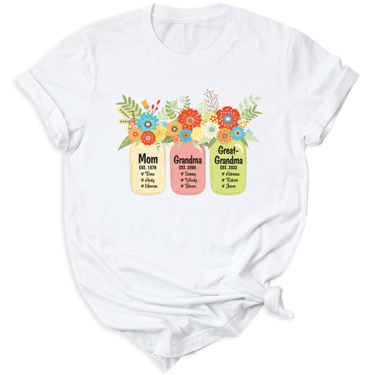 Custom Mom Grandma Greatgrandma T-Shirt