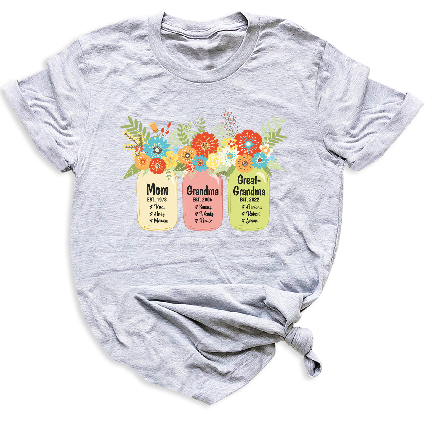 Custom Mom Grandma Greatgrandma T-Shirt