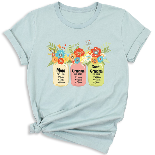 Custom Mom Grandma Greatgrandma T-Shirt