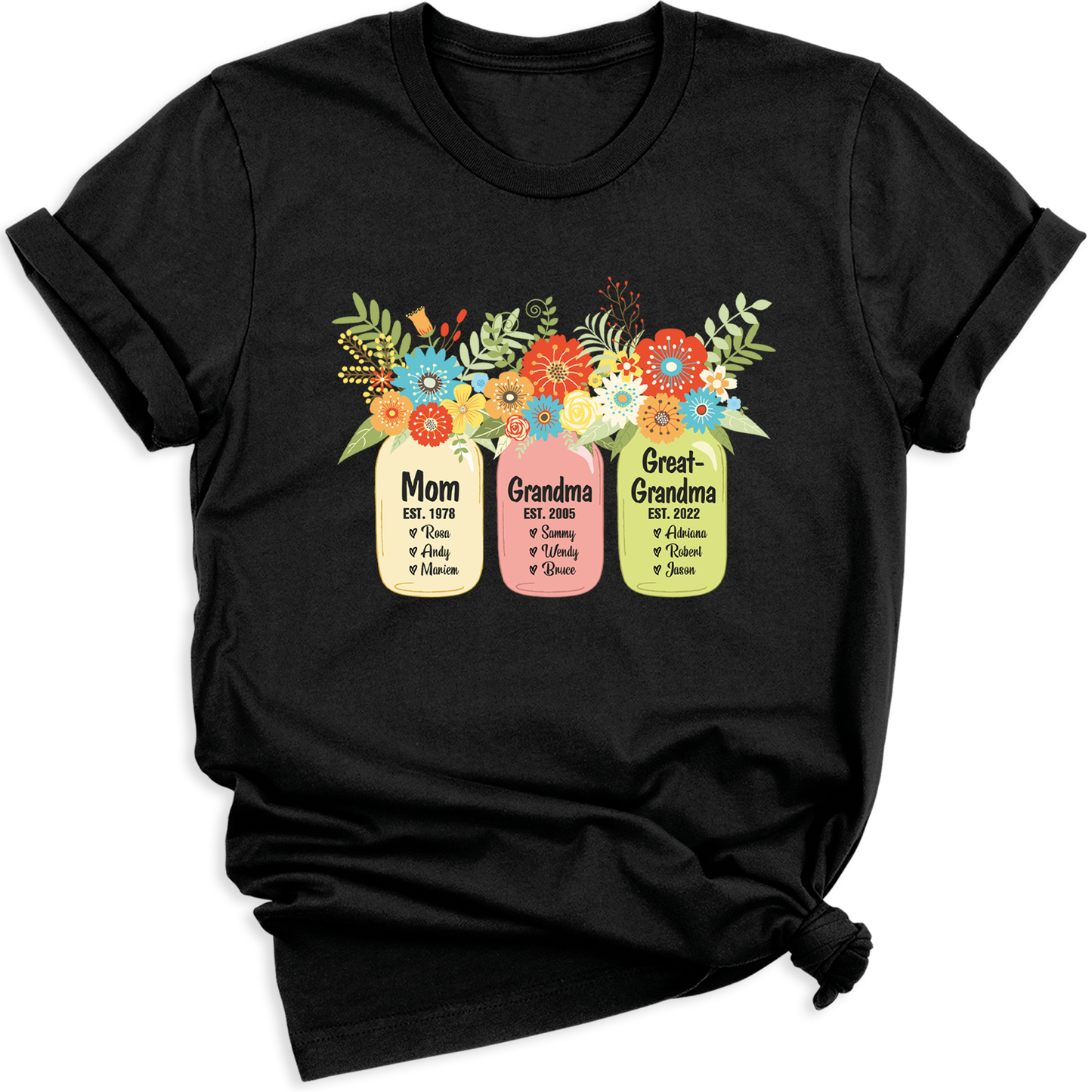 Custom Mom Grandma Greatgrandma T-Shirt