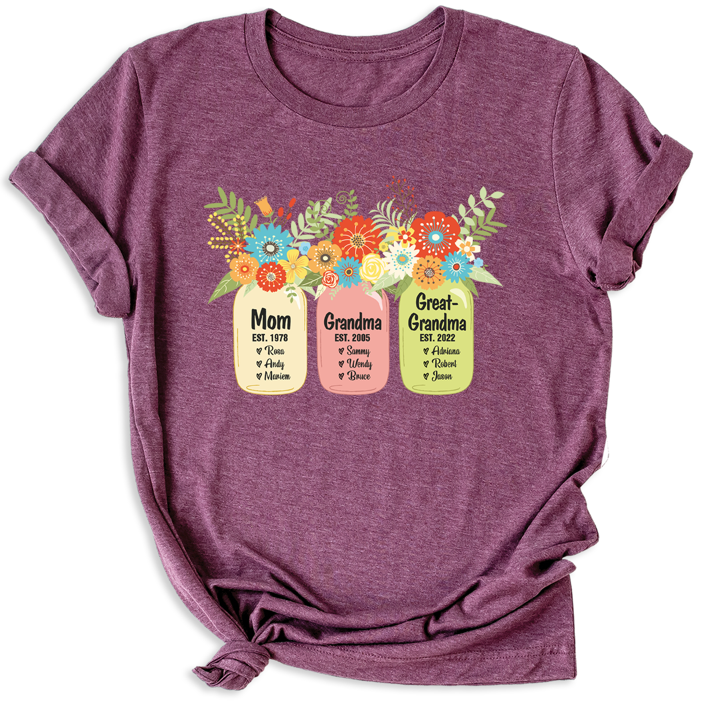 Custom Mom Grandma Greatgrandma T-Shirt