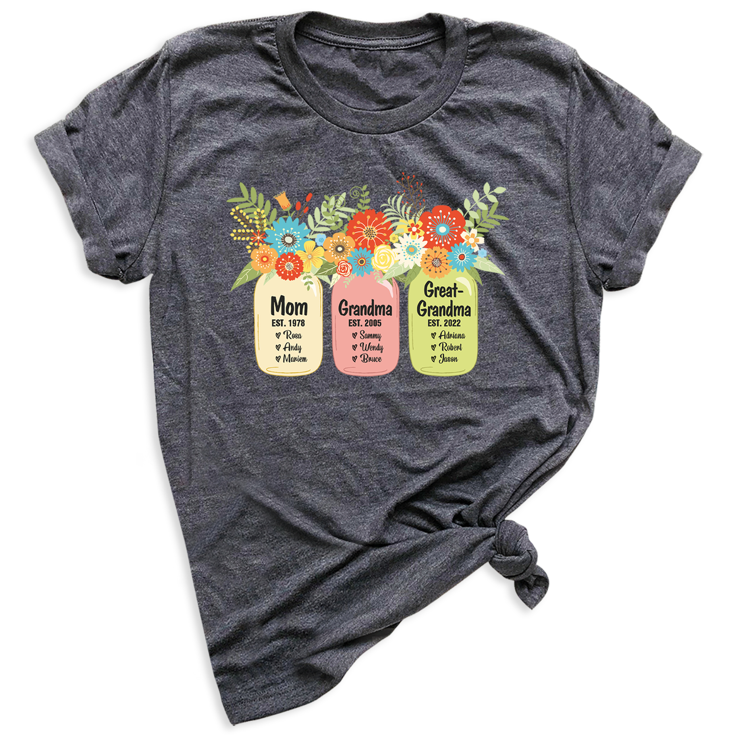 Custom Mom Grandma Greatgrandma T-Shirt