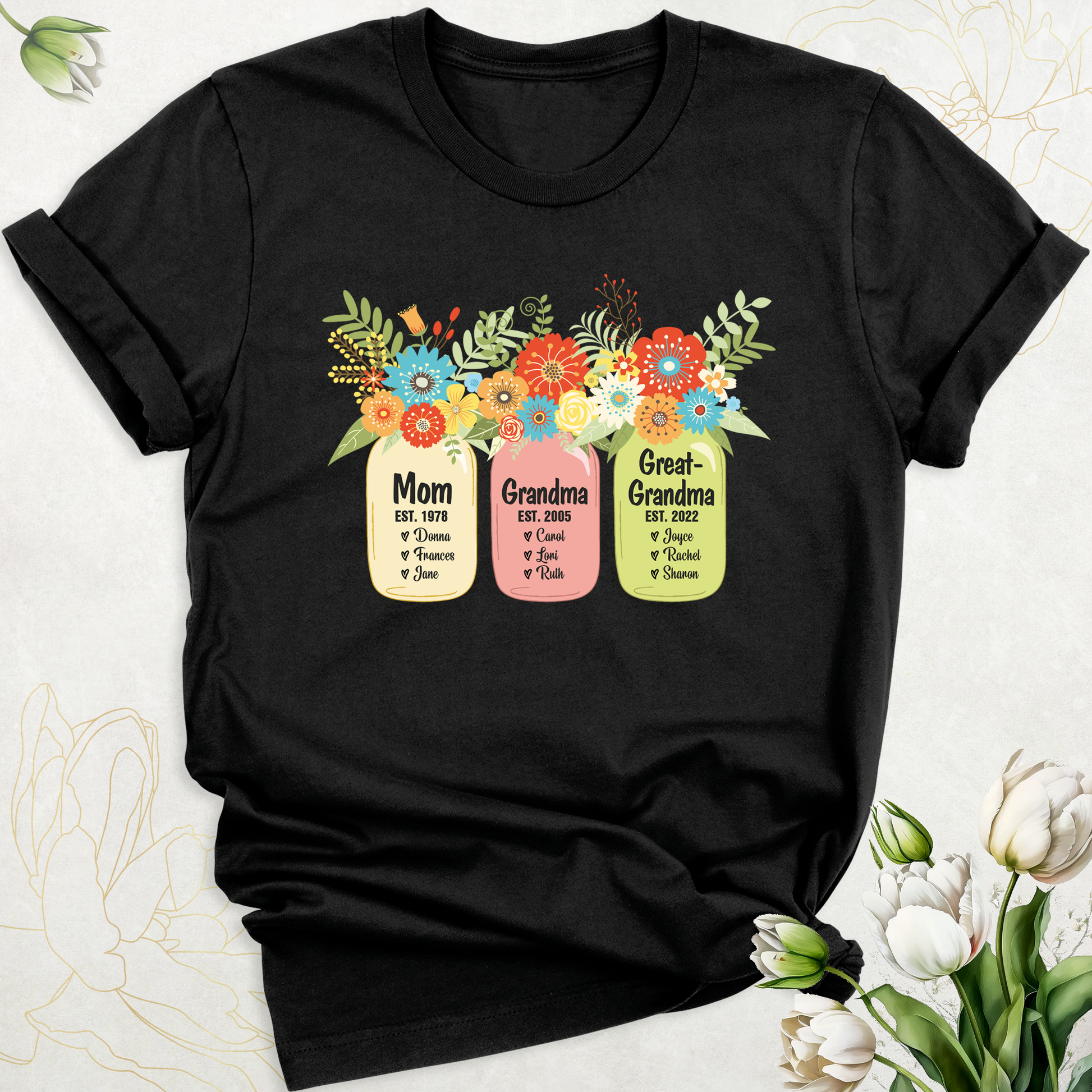 Personalized Grandma Shirts With Grandkids Names