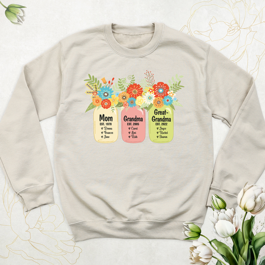 Personalized Grandma Shirts With Grandkids Names| Please Specify CUSTOM TEXT