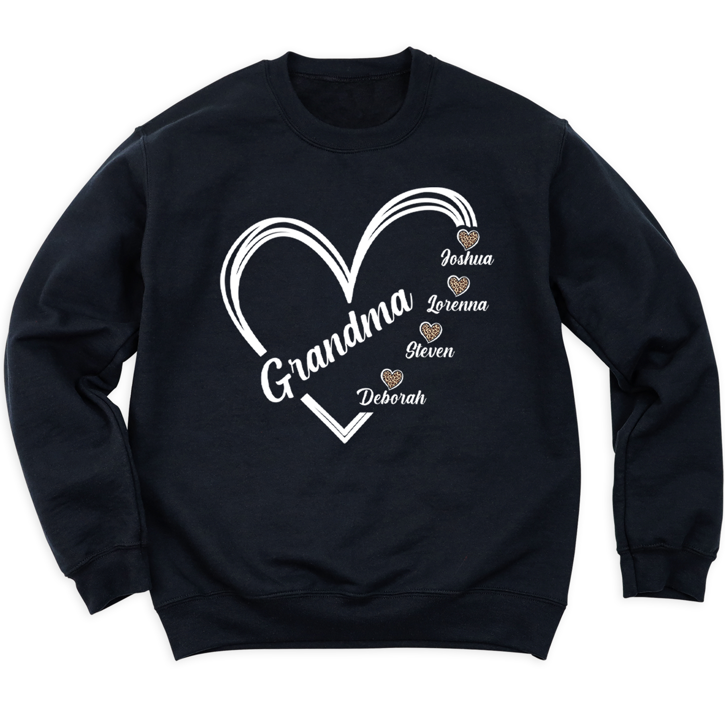 Grandma Heart T-Shirt with Grandchild's Names