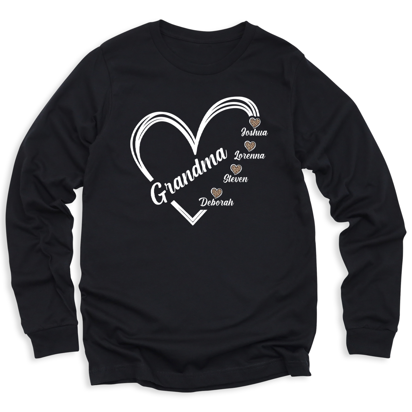 Grandma Heart T-Shirt with Grandchild's Names