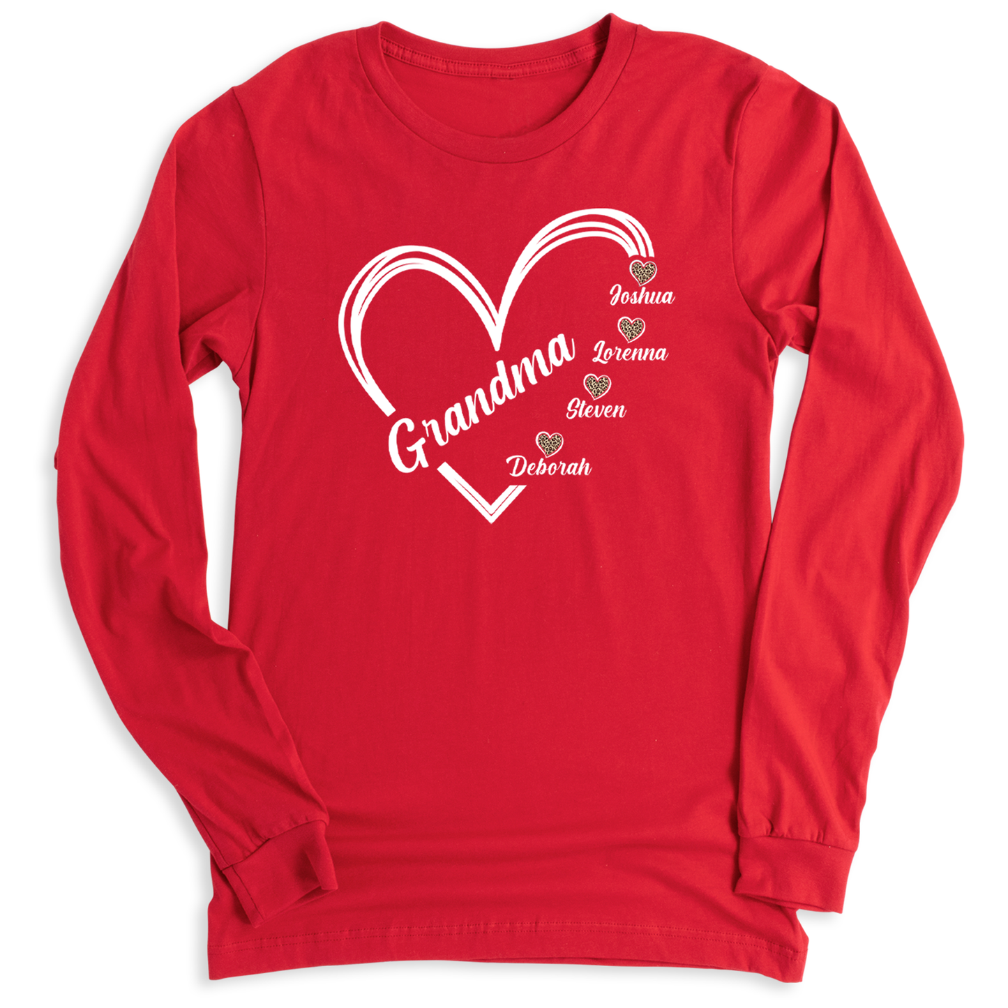 Grandma Heart T-Shirt with Grandchild's Names