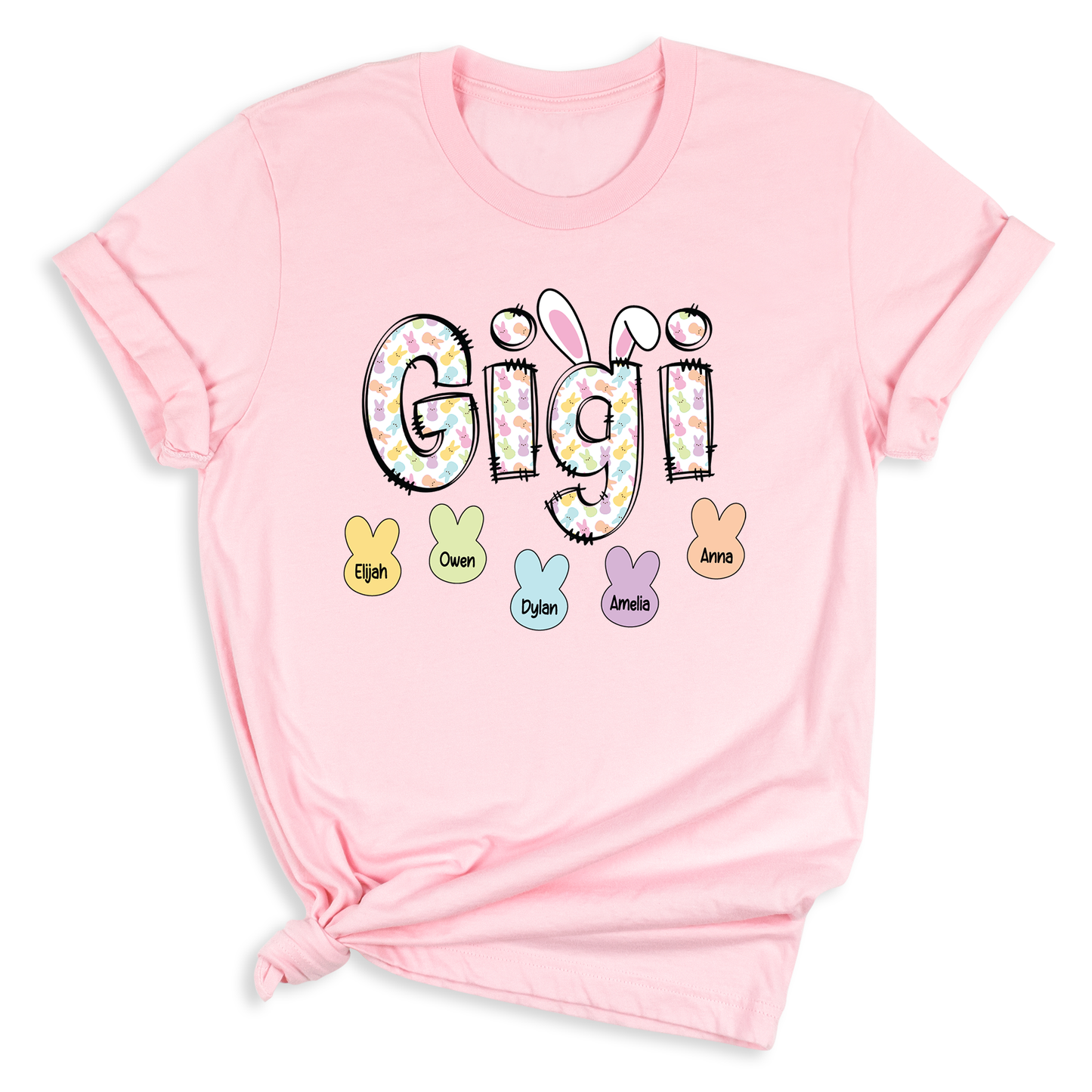 Custom Rabbit  Nana Mimi Gigi  T-Shirt with Kid's Name on
