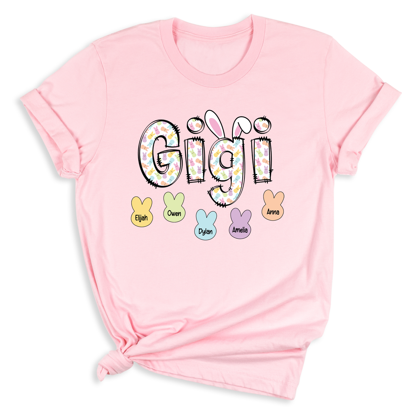 Custom Rabbit Mimi Gigi Nana T-Shirt with Kid's Name on