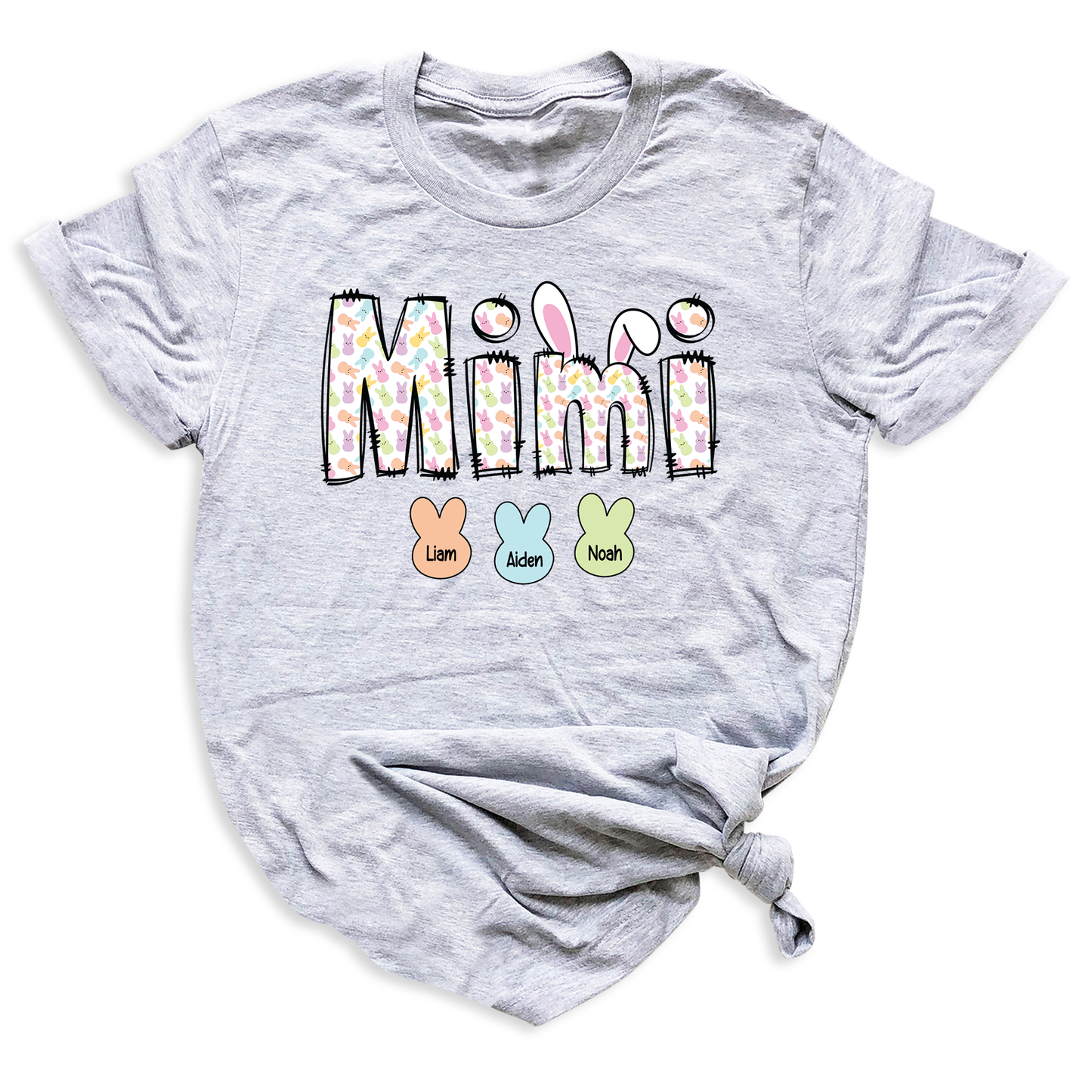 Custom Rabbit  Nana Mimi Gigi  T-Shirt with Kid's Name on