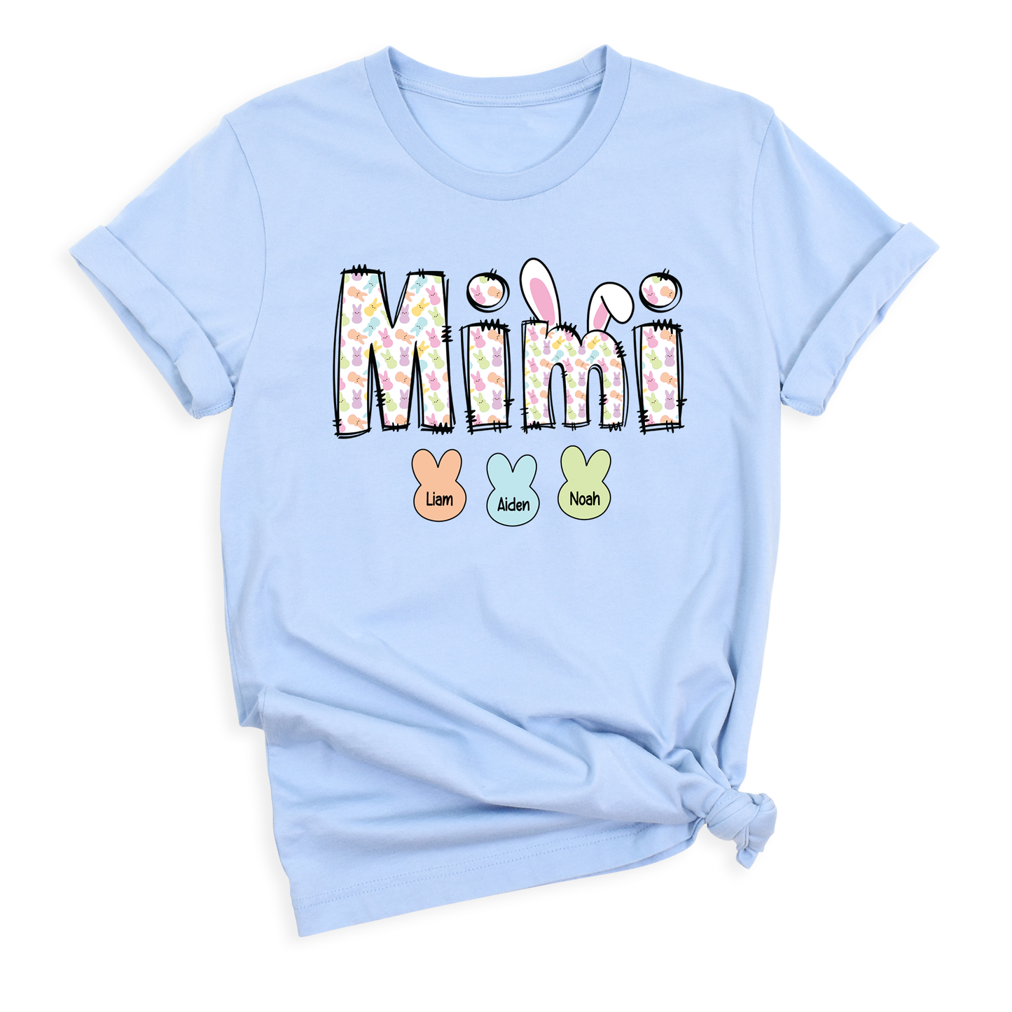 Custom Rabbit Gigi Mimi Nana T-Shirt with Kid's Name on
