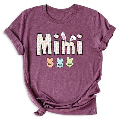Custom Rabbit Gigi Mimi Nana T-Shirt with Kid's Name on