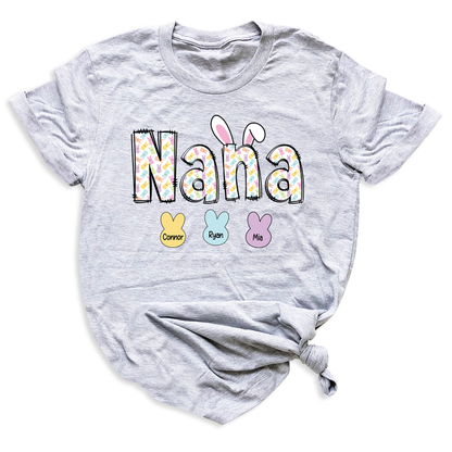 Custom Rabbit  Nana Mimi Gigi  T-Shirt with Kid's Name on
