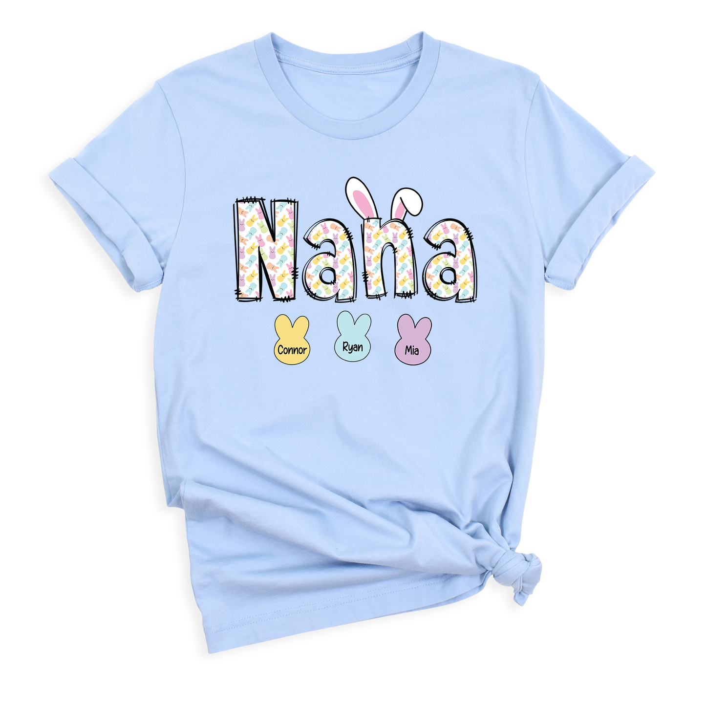 Custom Rabbit  Nana Mimi Gigi  T-Shirt with Kid's Name on