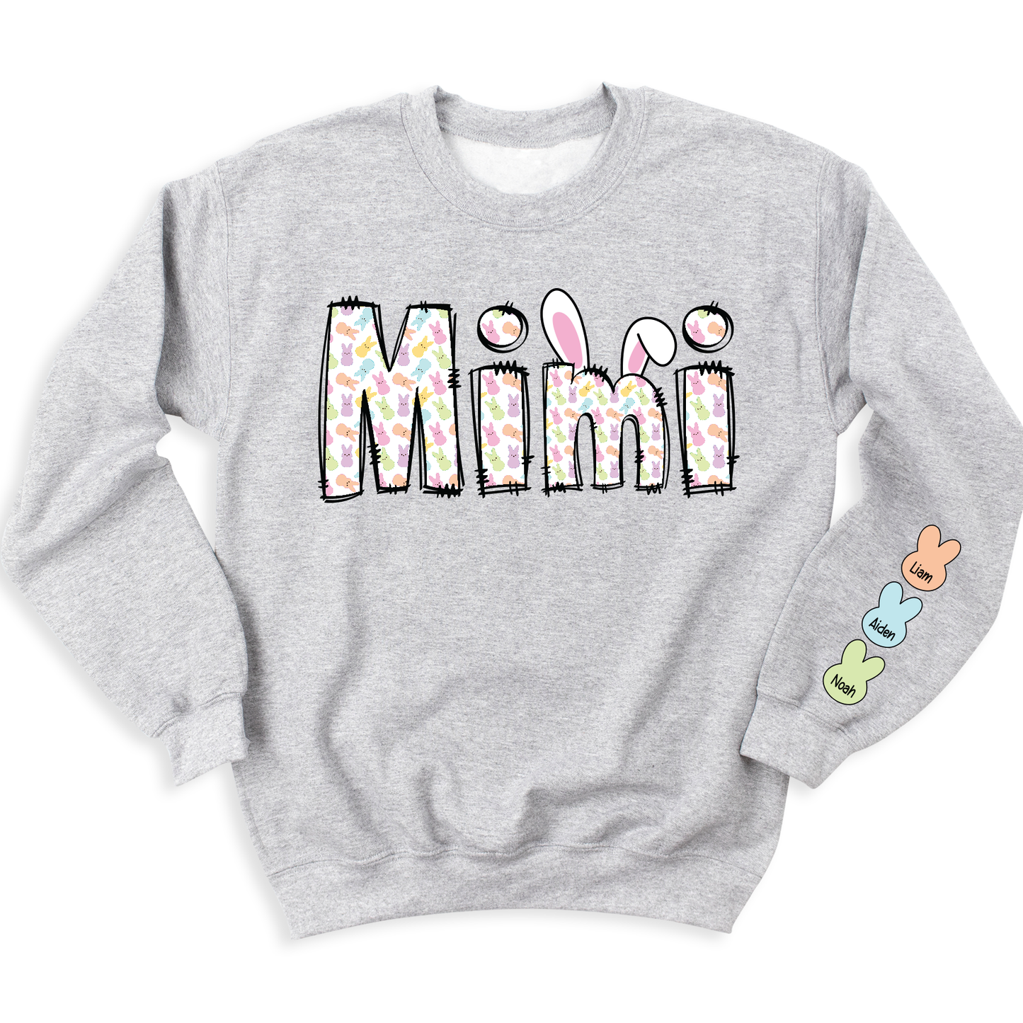 Custom Rabbit Mimi Sweatshirt with Kid's Name on Sleeve
