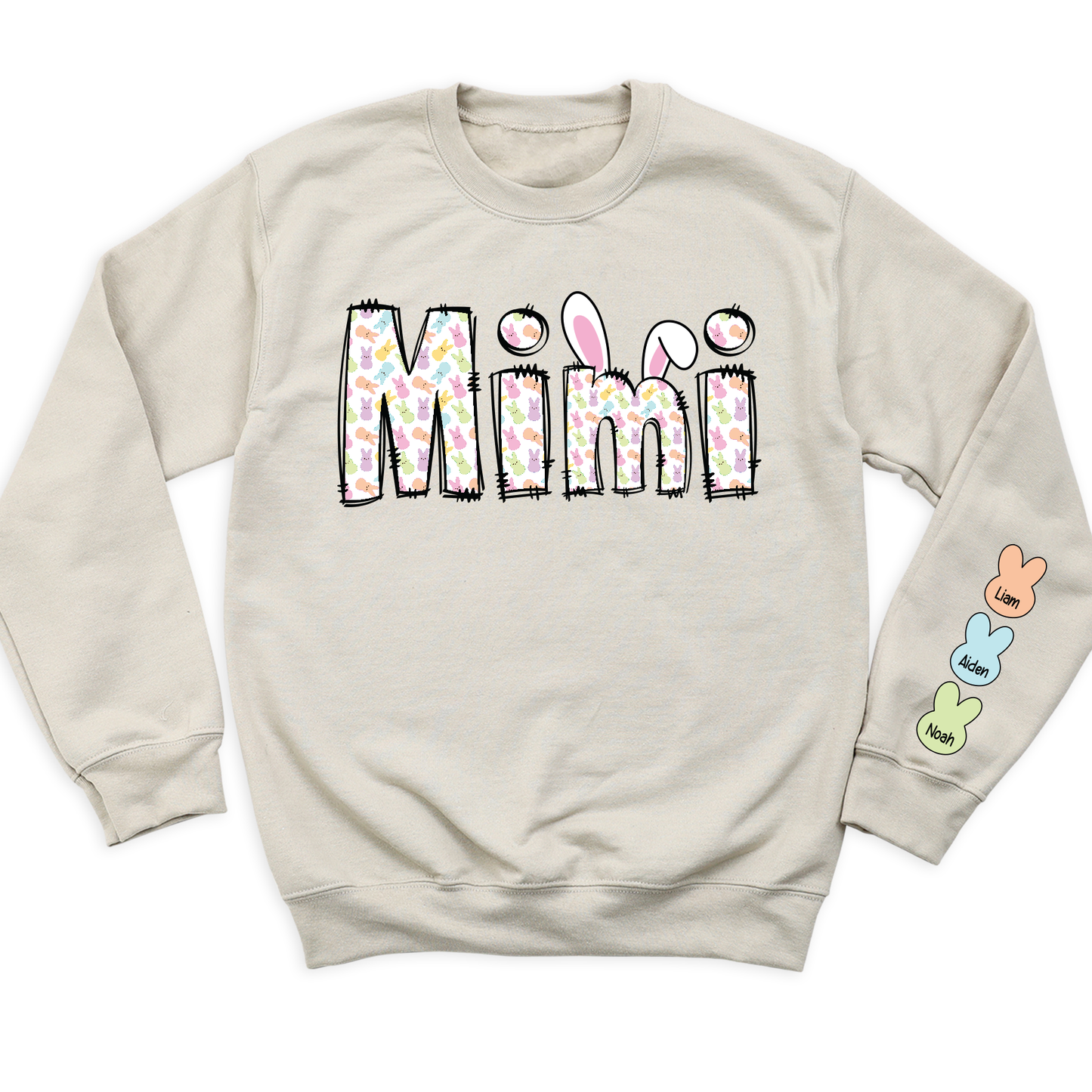 Custom Rabbit Mimi Sweatshirt with Kid's Name on Sleeve
