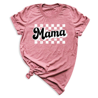 Mama Retro Checkered Pattern Women T-shirt