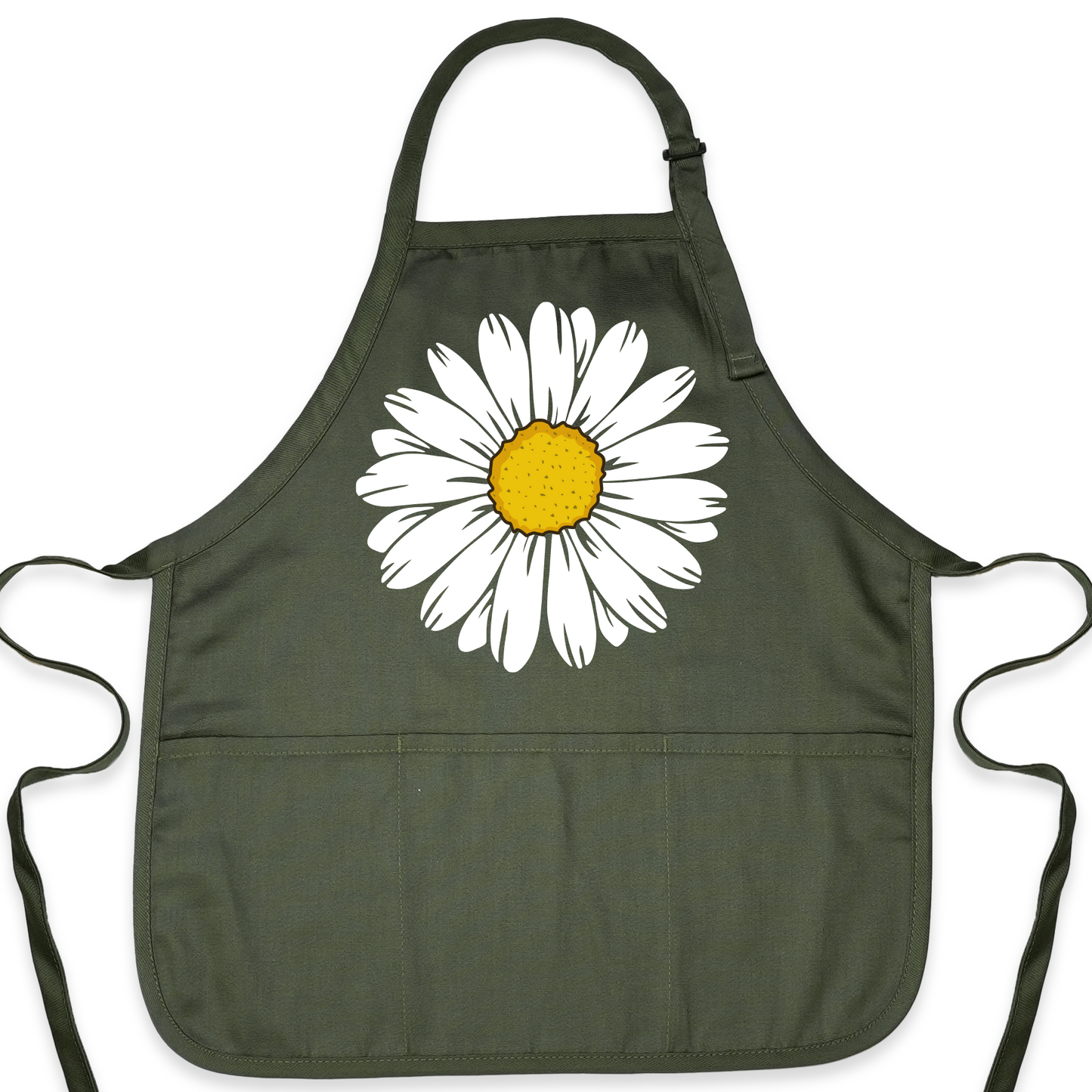 Floral Kitchen Apron with Daisy Print – Stylish Chef & Baking Apron for Women