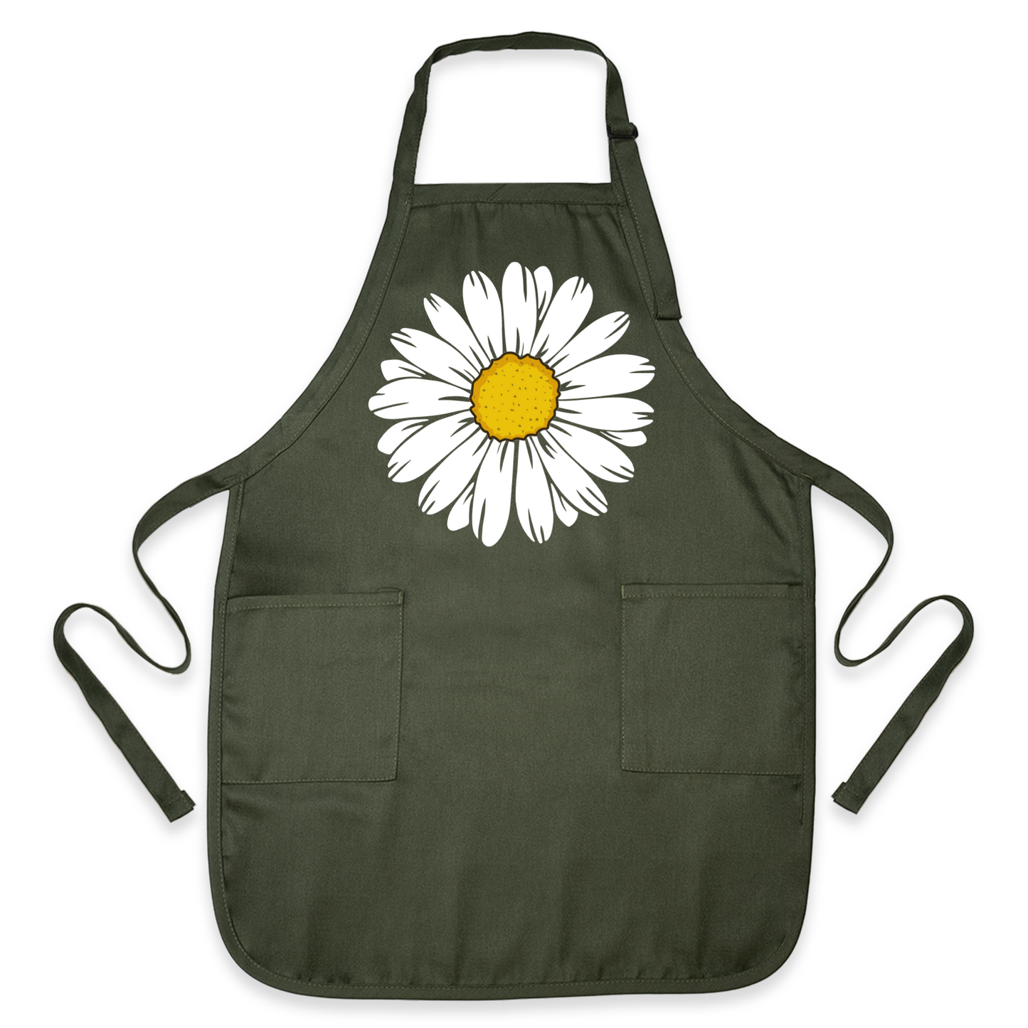Floral Kitchen Apron with Daisy Print – Stylish Chef & Baking Apron for Women