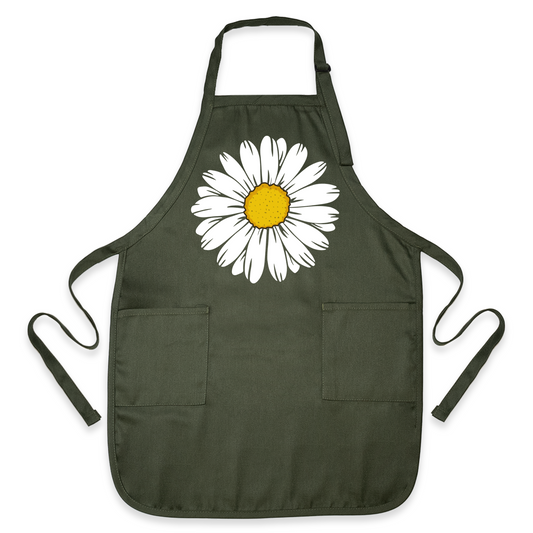 Floral Kitchen Apron with Daisy Print – Stylish Chef & Baking Apron for Women