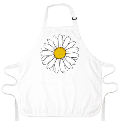 Floral Kitchen Apron with Daisy Print – Stylish Chef & Baking Apron for Women