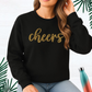 Glitter Cheers Sweatshirt Women Holiday Christmas New Year Shirt