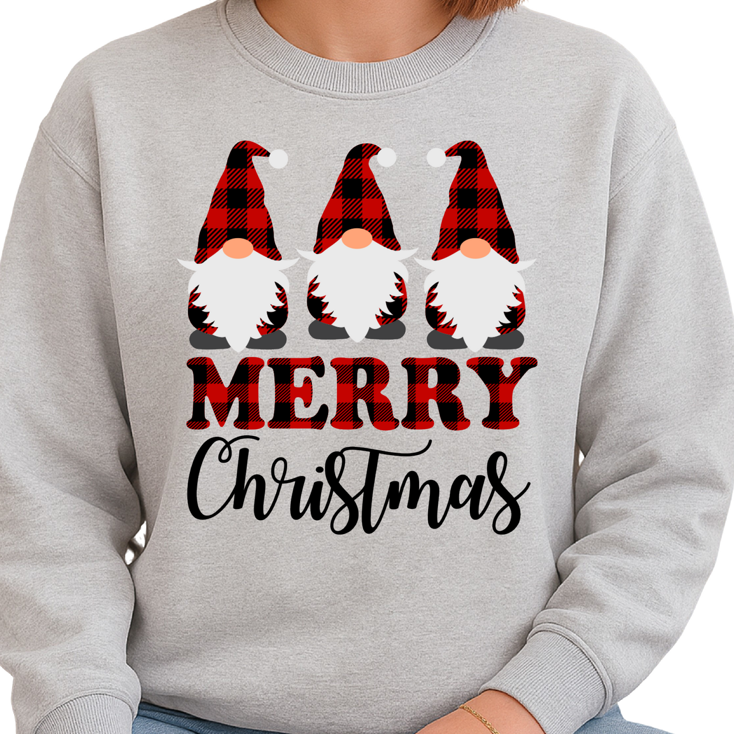 Gnomes Buffalo Plaid Christmas Sweatshirt – Merry Gnomes Sweater