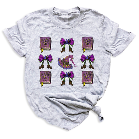 Halloween Witch Hat Shirt – Coquette Bow Tee, Spooky Season Outfit for Women