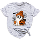 Halloween Ghost and Drink T-Shirt – Pumpkin & Spooky Season Tee