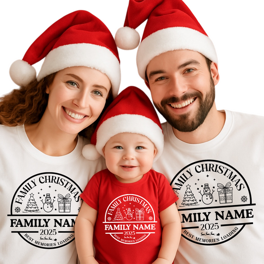 Christmas Custom Matching Family Name Shirts – Personalized Family Christmas T-Shirts & Group Tees