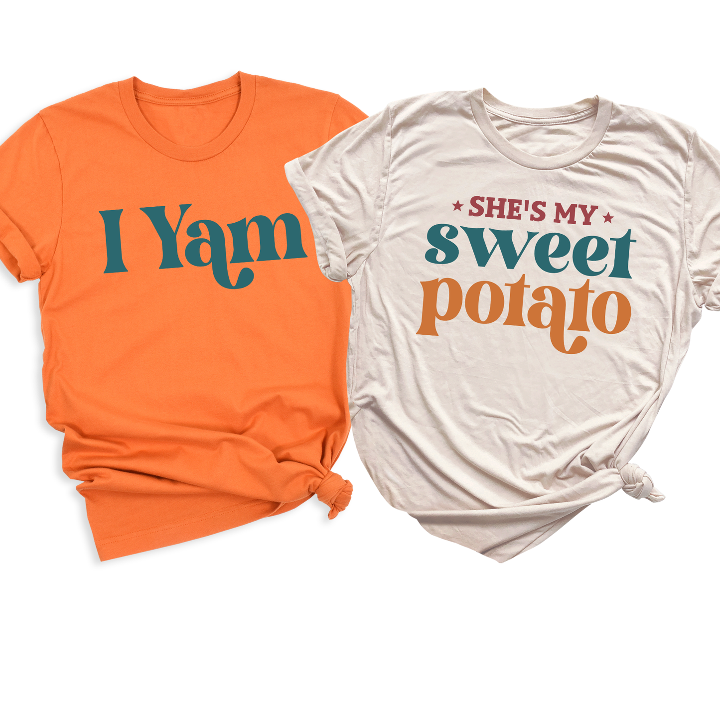 Thanksgiving Matching Couple Shirt – She’s My Sweet Potato I Yam Tee