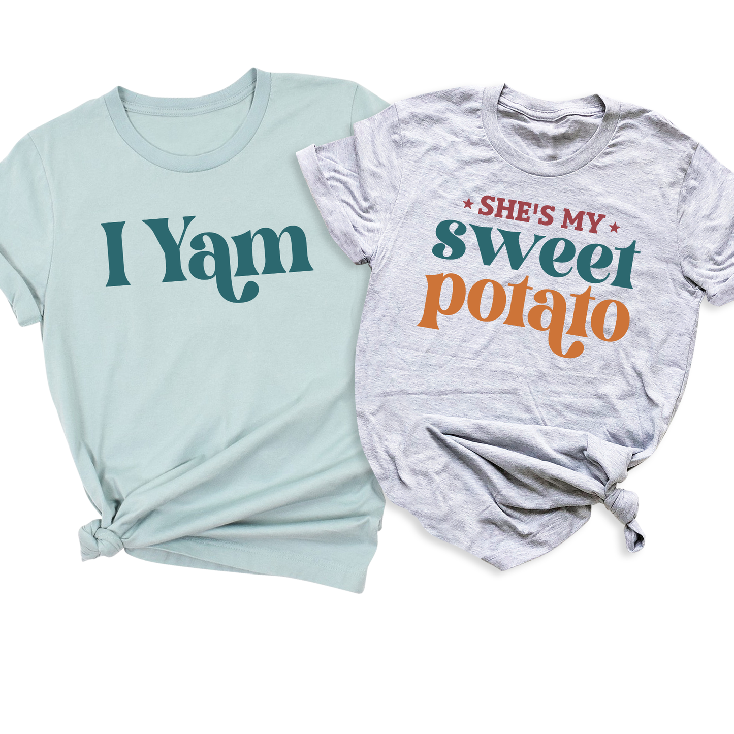 Thanksgiving Matching Couple Shirt – She’s My Sweet Potato I Yam Tee