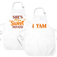 Halloween Couple Aprons – She’s My Sweet Potato & I Yam | Funny Thanksgiving His & Her Matching Aprons for Fall Baking or Gifts