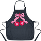Coquette Pink Bow Cherry Apron – Cute Baking & Cooking Apron for Women, Valentine & Mother’s Day Gift
