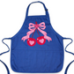 Coquette Pink Bow Cherry Apron – Cute Baking & Cooking Apron for Women, Valentine & Mother’s Day Gift
