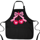 Coquette Pink Bow Cherry Apron – Cute Baking & Cooking Apron for Women, Valentine & Mother’s Day Gift