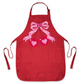 Coquette Pink Bow Cherry Apron – Cute Baking & Cooking Apron for Women, Valentine & Mother’s Day Gift